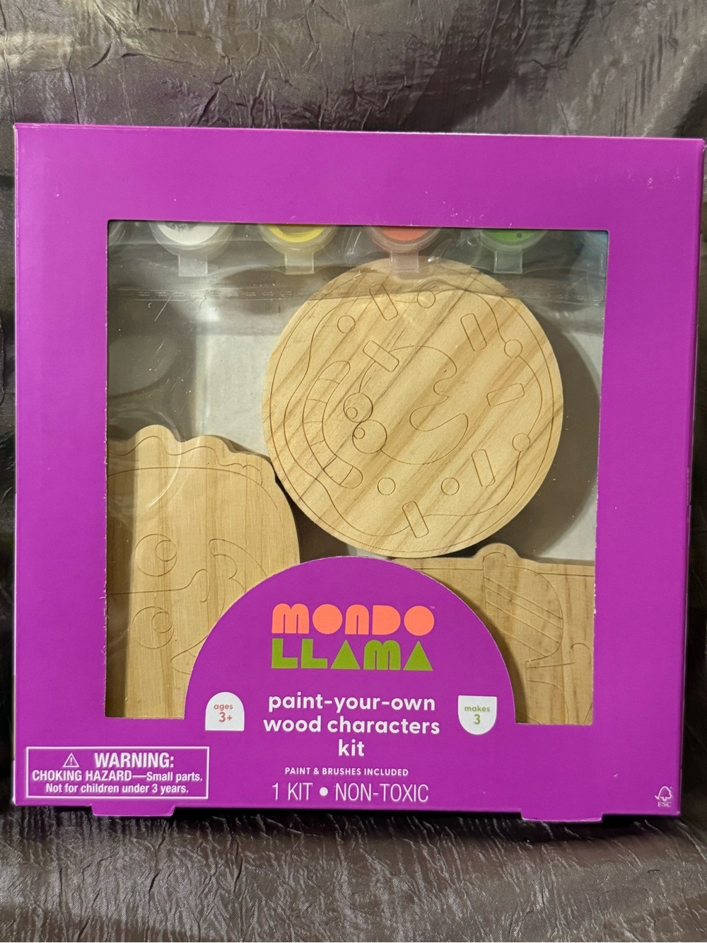 MONDO LLAMA Paint-Your-Own Wood Characters Kit - Purple